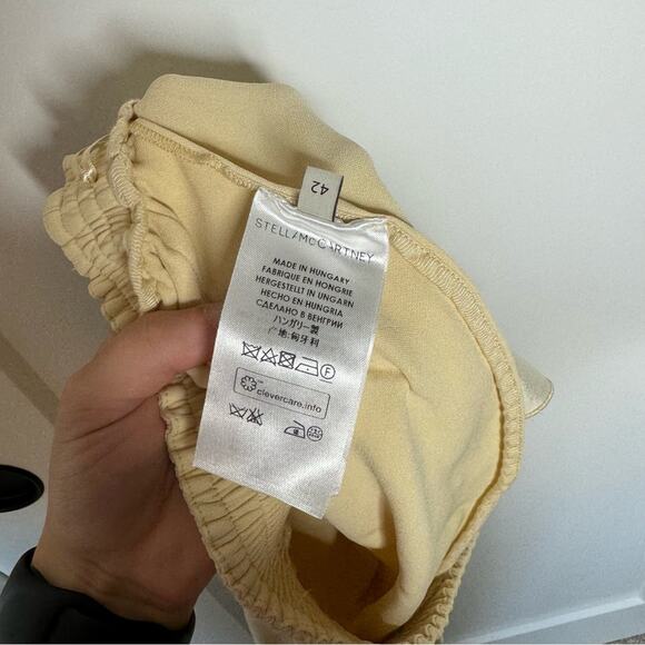 Stella McCartney Ruffle Trim High Rise Shorts Lemon Cream Size - Picture 6 of 7